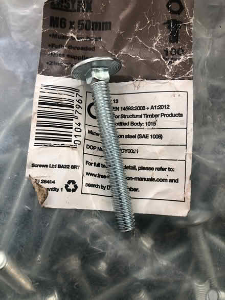 Photo of free M6x50mm bolts (Cavendish DE23) #1