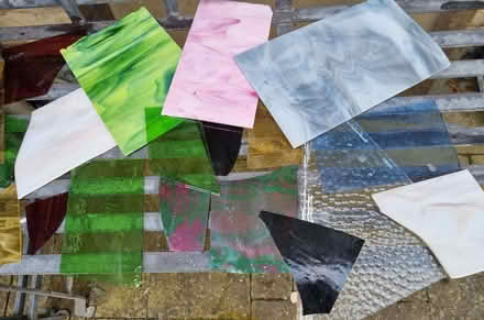 Photo of free Coloured glass pieces for hobby work (approx 2.25kg) (Bladon OX20) #1