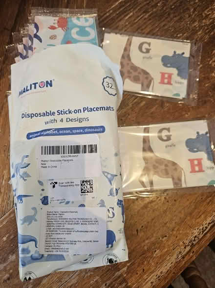 Photo of free Disposable stick-on placemats(kids) (NW5 Grafton Terrace) #1