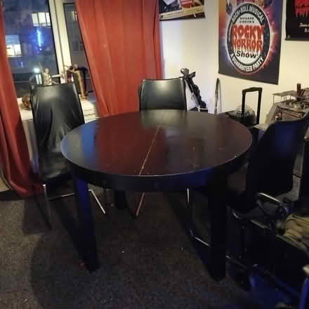 Photo of free Black dining table and chairs. (Highfields ST17) #1