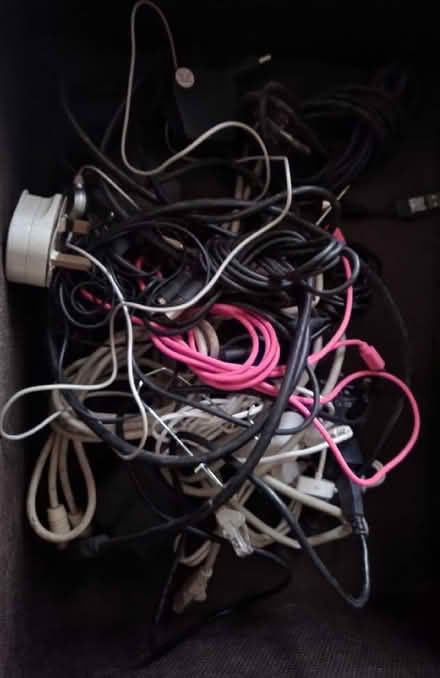 Photo of free Various cables, plugs, earphones (Wigston LE18) #1