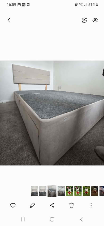 Photo of free Small double divan bed base and headboard (Short Heath WV12) #1