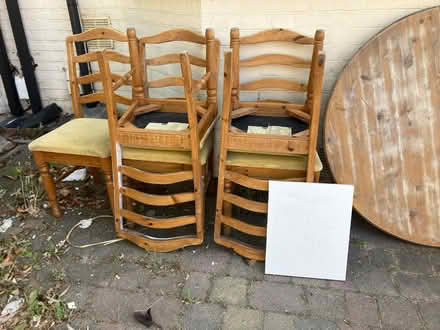 Photo of free 5 dining chairs and table (Finchley Central N3) #2