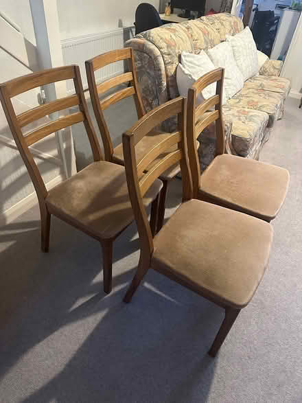 Photo of free 4 wooden chairs (Chelmsford CM2 8) #2