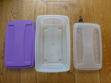 Photo of free 7 Plastic shoe size boxes (Chiswell Green AL2) #1