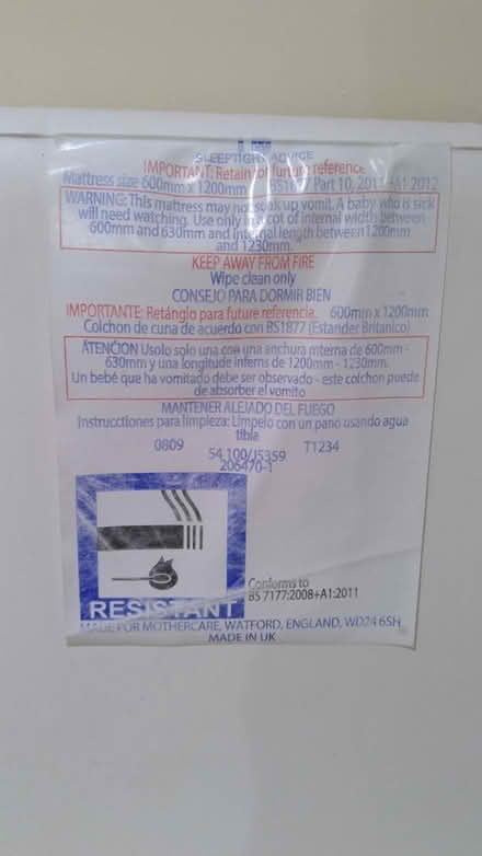 Photo of free Cot mattress (LU2, Warden Hill) #2