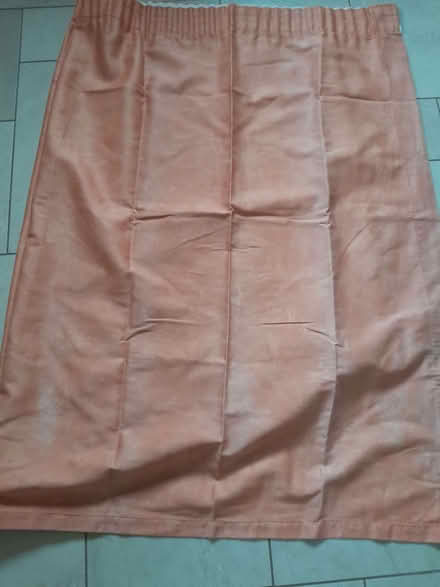 Photo of free Cotton mottled orange / peach curtains (Barnard's Green WR14) #1
