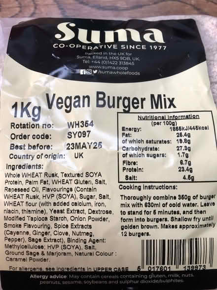 Photo of free Vegan burger mix (Cold Harbour OX1) #1