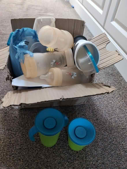Photo of free Assortment of baby bottles and cups (Coney Hall) #1