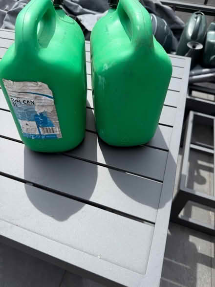Photo of free 2 x 5 litre petrol plastic cans (RG7 1gx) #1