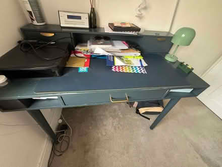 Photo of free Retro-style desk, dark blue (Heaton Moor SK4) #1