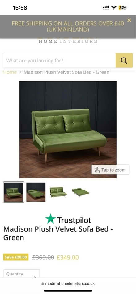 Photo of free Plush velvet sofa bed (West end G3) #1