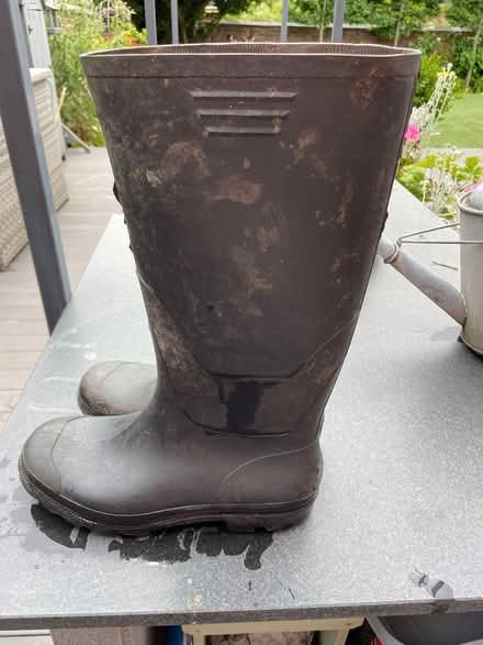 Photo of free size 10 men’s wellingtons (Stone staffordshire) #1