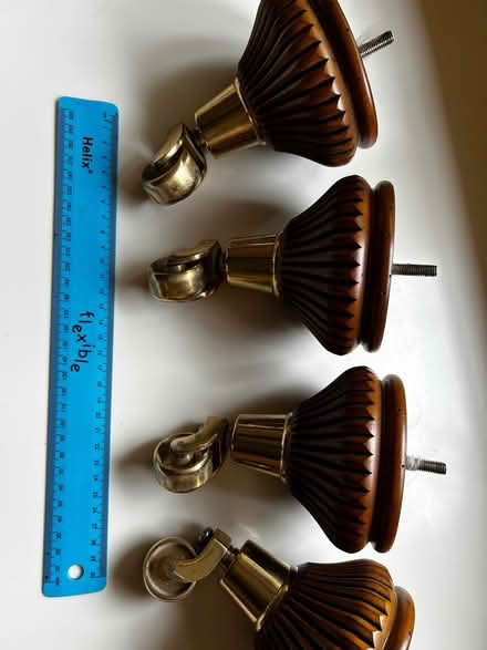 Photo of free Set of four solid brass casters with bases (Pannal HG2) #2