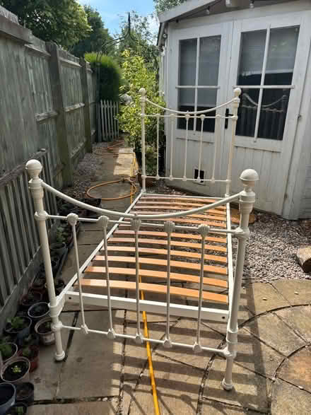 Photo of free Single bed - cream, cast iron (West Oxfordshire OX28) #1