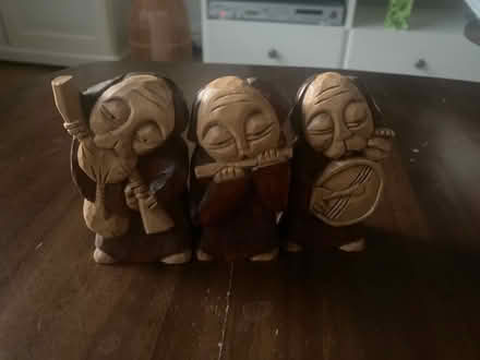 Photo of free Wooden musician monks statuettes (E11) #1