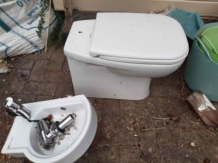 Photo of free Small corner sink and toilet (Harrold. MK43) #2