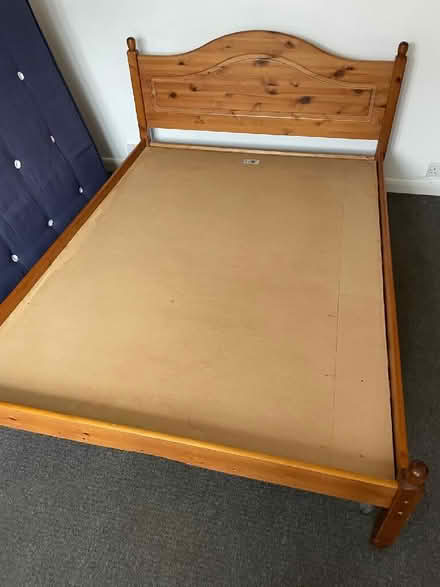 Photo of free Double bed, 4'6" std double, pine (CT2) #4