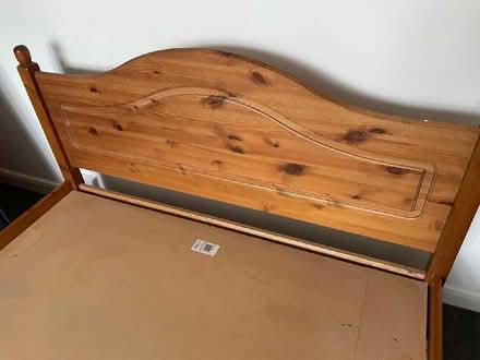 Photo of free Double bed, 4'6" std double, pine (CT2) #2