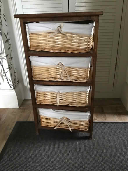 Photo of free Wooden & wicker storage drawers (Butterley DE5) #1