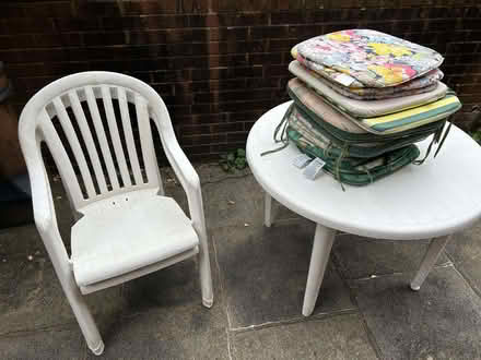 Photo of free 6 Plastic Garden Chairs With Table (West End SO18) #1