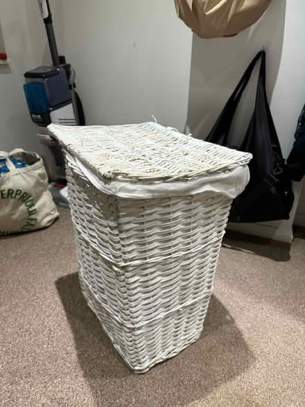 Photo of free White woven laundry basket (Highams Park) #1