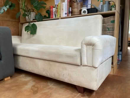 Photo of free White Suede Sofa (Haggerston (E8)) #2