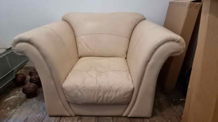 Photo of free Cream leather armchair (Bexley DA5) #1