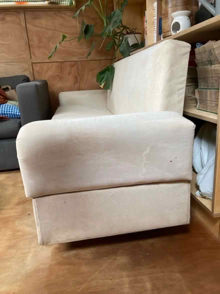 Photo of free White Suede Sofa (Haggerston (E8)) #4