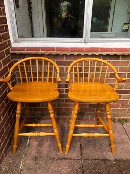 Photo of free Wooden Bar Stools (KT15. Woodham.) #1