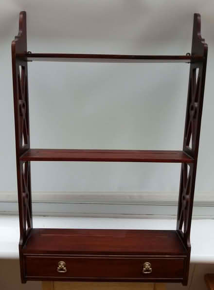 Photo of free Mahogany wall mounted shelf unit. (Bawdrip TA7) #1