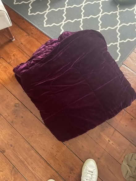 Photo of free Aubergine coloured velvet throw (Central Ilkley) #1