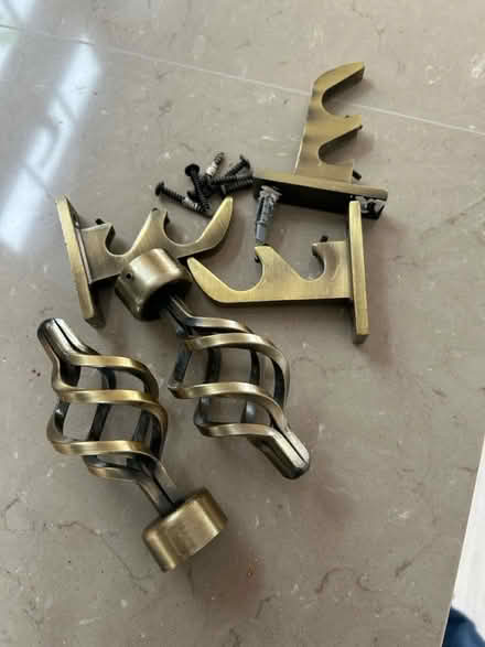Photo of free Long antique brass curtain pole (Chiswell Green) #2