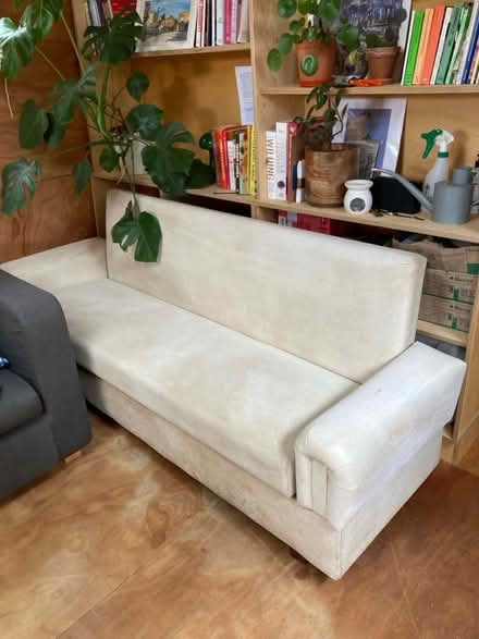 Photo of free White Suede Sofa (Haggerston (E8)) #1
