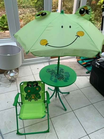 Photo of free Child table chairs and umbrella (DA3 New Ash Green) #1