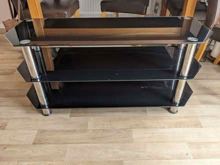 Photo of free Black glass tv stand (Hazlemere HP15) #1