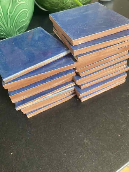 Photo of free Small number blue glazed tiles (Oldfield Park, Bath) #1