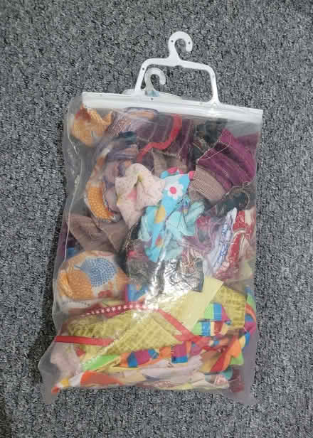 Photo of free Bag of fabric scraps, ribbon & trims (Morley LS27) #2