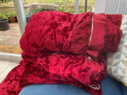 Photo of free Crushed red velvet curtains (Mottingham) #3