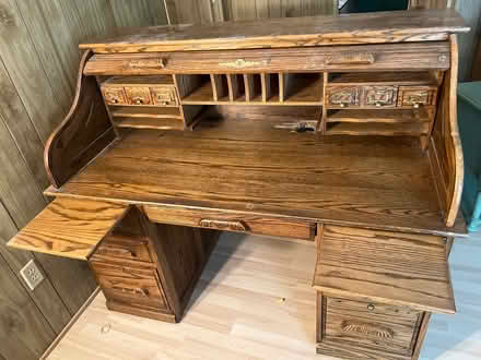 Photo of free Roll Top Desk & Chair Solid oak (Rancho Yolo - Pole Line & 5th) #2