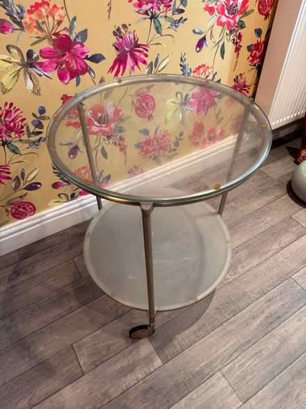 Photo of free Glass table on casters (Cheadle Hulme SK8) #1