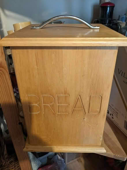 Photo of free Wooden bread bin with metal handle (10 mins from Bromyard) #1