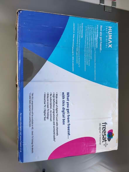 Photo of free Humax Freesat box with remote (Gotherington GL52) #2
