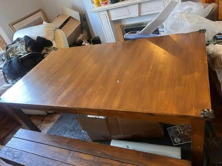 Photo of free Solid wood Extendable dining table with benches and chairs (Perivale W5) #4