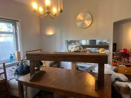 Photo of free Solid wood Extendable dining table with benches and chairs (Perivale W5) #3