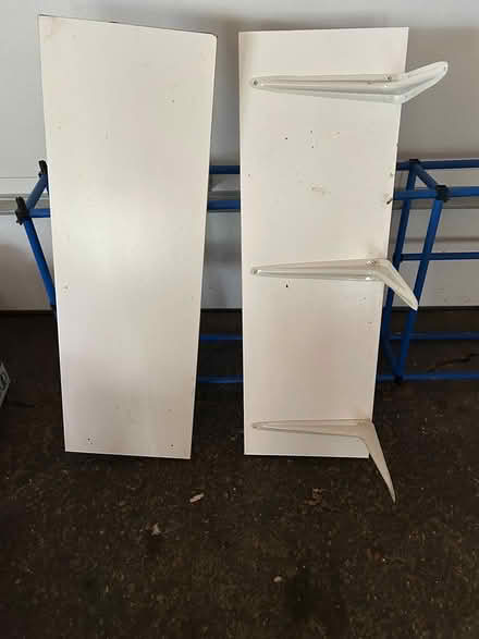 Photo of free 2 wooden shelves with brackets (Village of Rhinebeck) #1