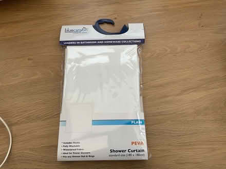 Photo of free White shower curtain (Middleton Junction OL9) #1