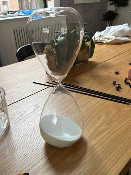 Photo of free Large glass hourglass (Flatiron) #1