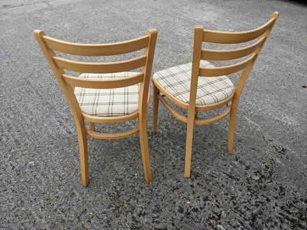 Photo of free 2 x 1980s wooden dining chairs (Abingdon - Caldecott. OX14) #2