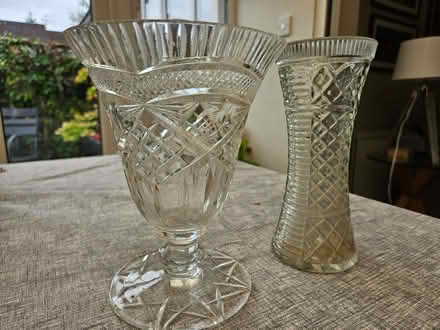 Photo of free 2 1950s Vintage cut glass Vases (Chesham HP5) #1